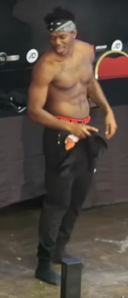 KSI during weigh-in before amateur boxing match vs Joe Weller KSI, March 3, Weigh in.png