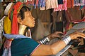 File:Karen Tribe Representative in Traditional Attire Demonstrating Traditional Craftsmanship, Film Kodak Gold 200, Northern Thailand, March 2024. By Superdan.art ((Wiki Loves Folklore 2024)).jpg