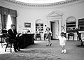 John F. Kennedy's children visit the Oval Office