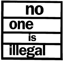 No one is illegal logo Kmii logo en.gif