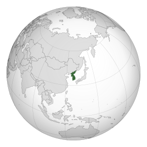 Kart over Keiserdømmet Korea