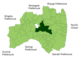 Poziția localității Koriyama, Fukushima