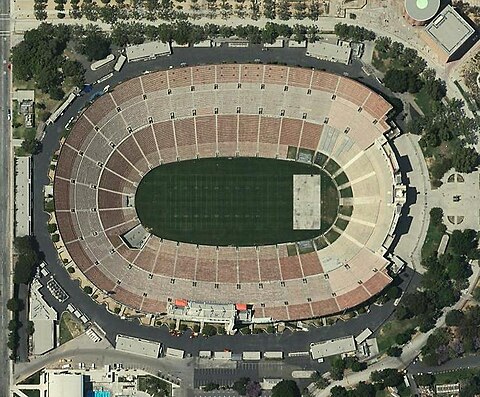 An aerial view of the Coliseum