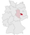 Tyskland, beliggenhed af Wittenberg markeret