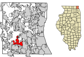 Lake County Illinois Incorporated and Unincorporated areas Hawthorn Woods Highlighted.svg