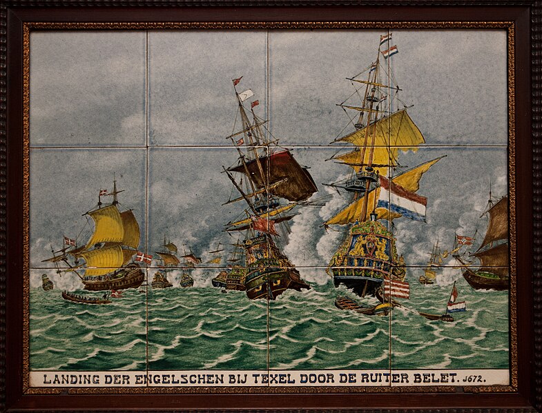 File:Landing der Engelschen bij Texel door de Ruiter belet 1672.jpg