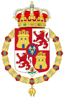 Lesser Royal Coat of Arms of Spain (1700-1868 and 1834-1930) Golden Fleece Variant.svg