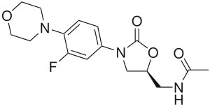 Skeletal formula of linezolid