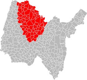 Umístění městské komunity v oblasti povodí Bourg-en-Bresse (CA3B)