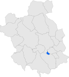 Kommunens läge på kartan över provinsen