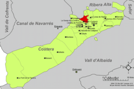Kaart van Rotglà i Corberà