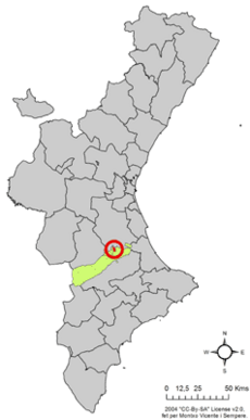 Localització de la Llosa de Ranes respecte del País Valencià.png