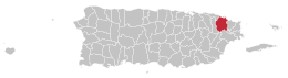 Locatie van Río Grande in Puerto Rico