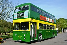 A preserved London Country Park Royal-bodied XF Fleetline in 2014 London Country bus XF1 (CUV 51C), Epping Ongar Railway, 28 September 2014.jpg