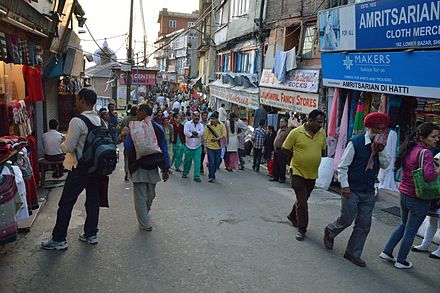 The Lower Bazaar area, Shimla.