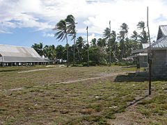The Island Council compound in Maiana, Kiribati