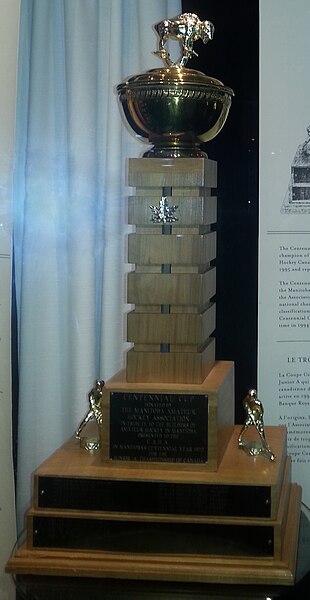 The Centennial Cup (formerly the Royal Bank Cup) is the championship trophy of the Canadian Junior Hockey League.