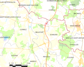 Mapa obce Beaupont