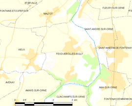 Mapa obce Feuguerolles-Bully