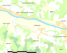 Mapa obce Varennes