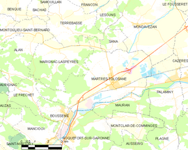 Mapa obce Martres-Tolosane