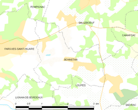 Mapa obce Bonnetan