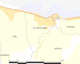 Mapa obce Le Vivier-sur-Mer