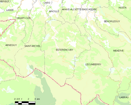 Mapa obce Estérençuby