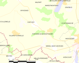Mapa obce Fontaine-sous-Montdidier