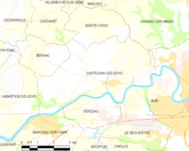 Mapa obce Castelnau-de-Lévis