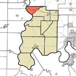 Indiana.svg-ning Pozi okrugidagi Bethel shaharchasi yoritilgan xarita