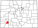 Map of Colorado highlighting San Juan County.svg