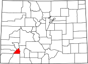 Map of Colorado highlighting San Juan County.svg