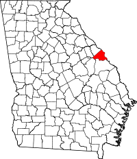 リッチモンド郡の位置を示したジョージア州の地図