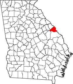 Karte von Richmond County innerhalb von Georgia