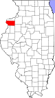 Map of Illinois highlighting Mercer County.svg