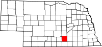 Map of Nebraska highlighting Adams County