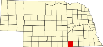 Location of Nuckolls County in Nebraska Map of Nebraska highlighting Nuckolls County.svg