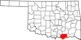 Map of Oklahoma highlighting Bryan County.svg