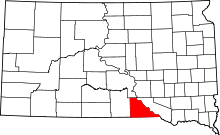 Разположение на окръга в Южна Дакота