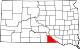 Map of South Dakota highlighting Gregory County.svg