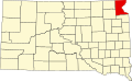 Karta över South Dakota som markerar Roberts County.svg