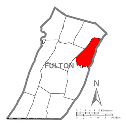 Location of Todd Township in Fulton County