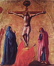 Masaccio, Crucifixión (1426). Óleo sobre tabla, 83 x 63 cm