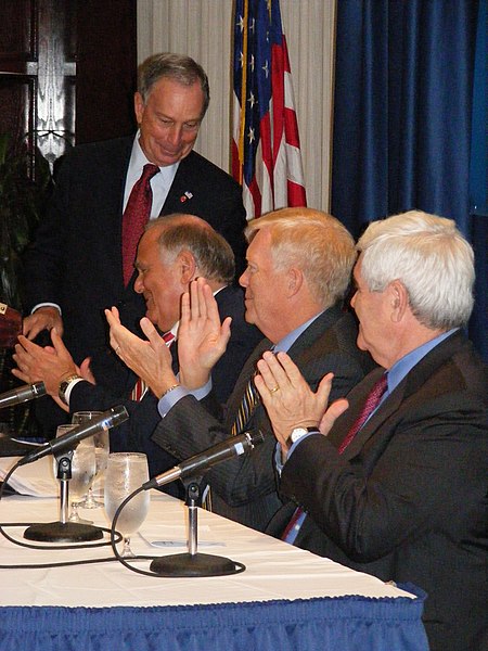 File:Mayor Bloomberg Talks about Infrastructure Solutions (3671710489).jpg