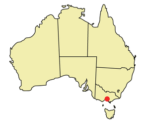 Poziția localității Melbourne