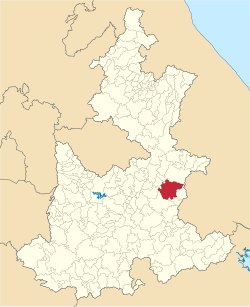 Location of the——municipality in Puebla