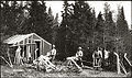 ホッケースティックを作るミクマク族、ノバスコシア州、1890年頃