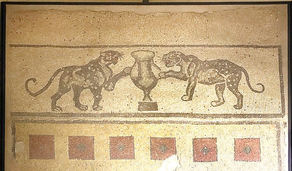 Mosaic from the apsidial room, area 3, Roman Villa of Ossaia