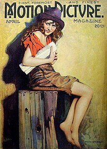 Motion Picture Magazine, April 1919. Anita Stewart: America's daintiest actress and a slender screen fairy. Publicity portrait.[7][6]